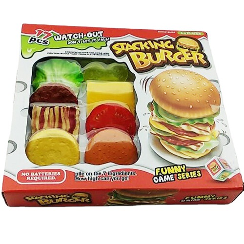 Taiwan Hamburger Big Eater hamburger layered Jenga balanced foreign trade children's fun tabletop game toy