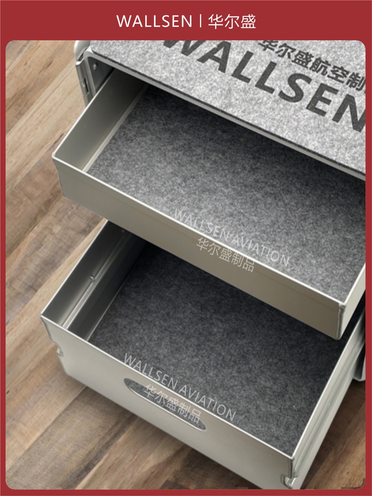 Aviation Storage Box, Aircraft Storage Box, Removable Under-Desk Storage File Cabinet, Matching Anti-Slip and Anti-Collision Protective Pad