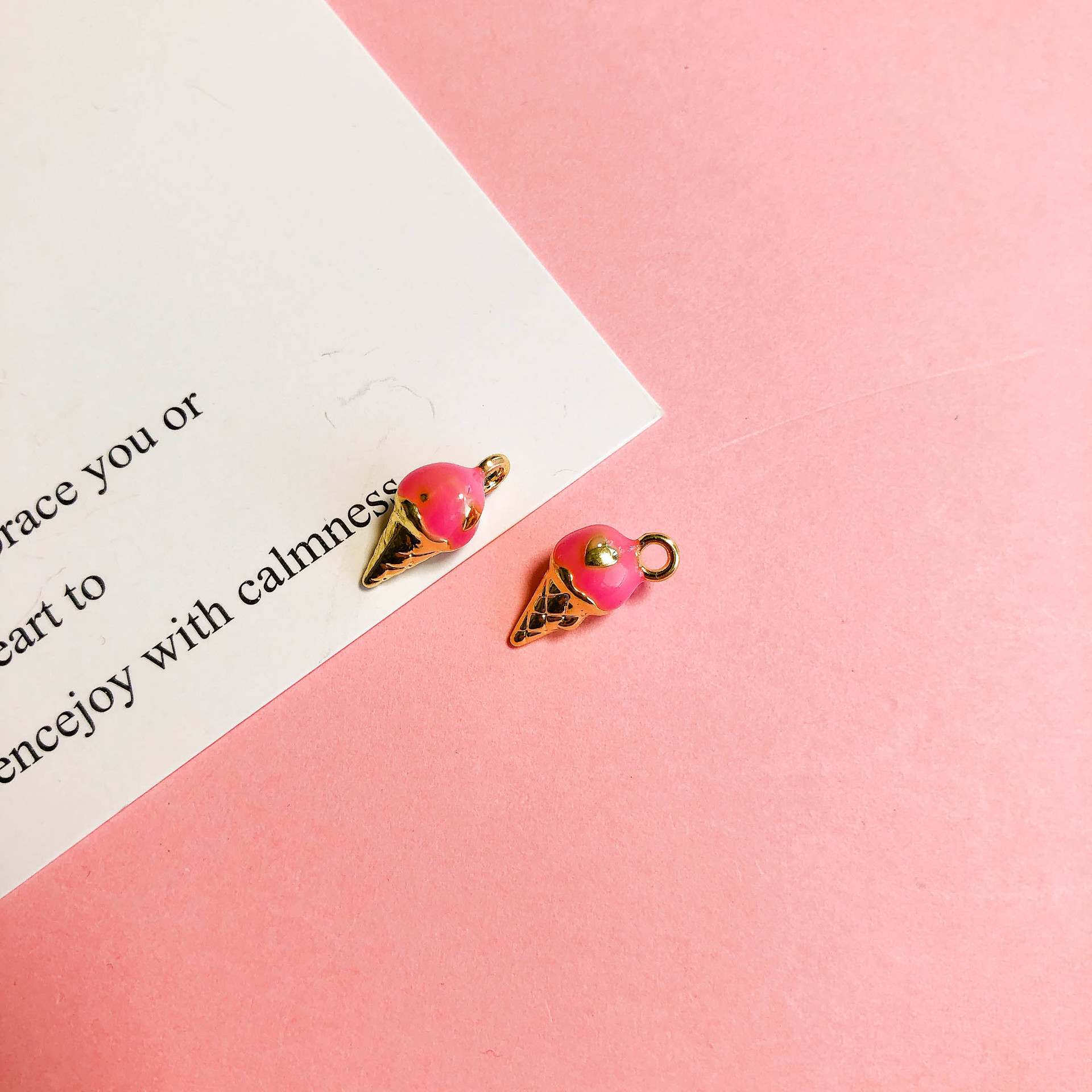 11g Weight Pendant Jewelry Making Type DIY Jewelry Accessories Classification 6 Pieces Quantity Alloy Material Ice Cream Pattern Enamel Design Cartoon Style Style 6 Pieces Alloy Ice Cream Pendant 14