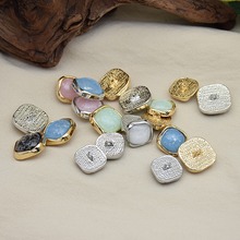 富星光钮扣 正方圆角光面彩纸钮扣服饰辅料多色选复古潮流工字扣