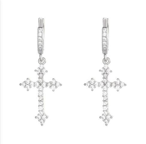 Cross Ins Stud Earrings Women With Diamonds 2025 New Trend High-end European And American Hip-hop Style For Men_voghion.com
