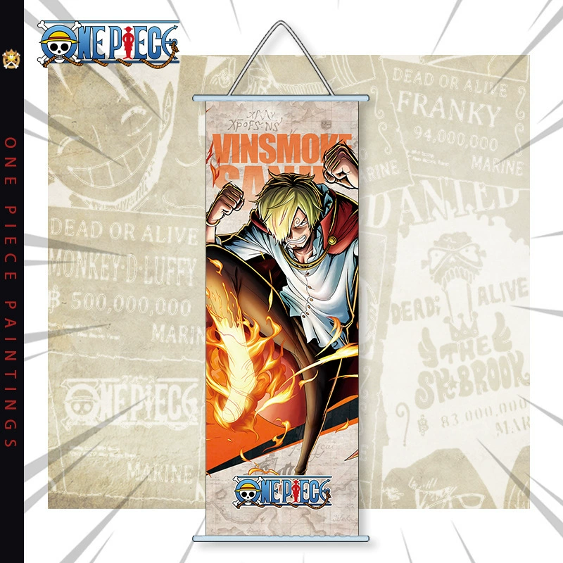 Картина на подвесе One Piece аниме, двухмерный шелк, настенное украшение для комнаты