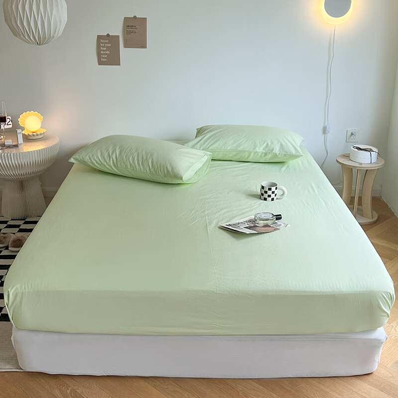 Cubierta de cama de algodón lavado de algodón de clase A, cubierta protectora de colchón de verano de una sola pieza, sábana todo incluido, fijación antideslizante