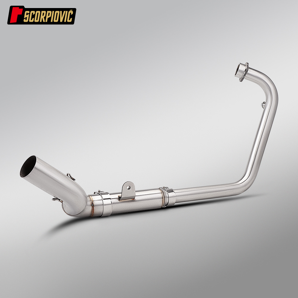 Motorcycle Qianjiang Sai 250 full exhaust system stainless steel split straight-through front and rear section silencer set