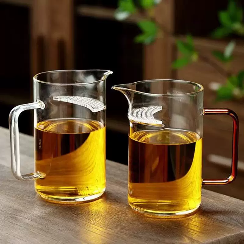 耐热玻璃公道杯茶漏一体茶具高档漏网月牙泡茶杯网红茶海茶水分离