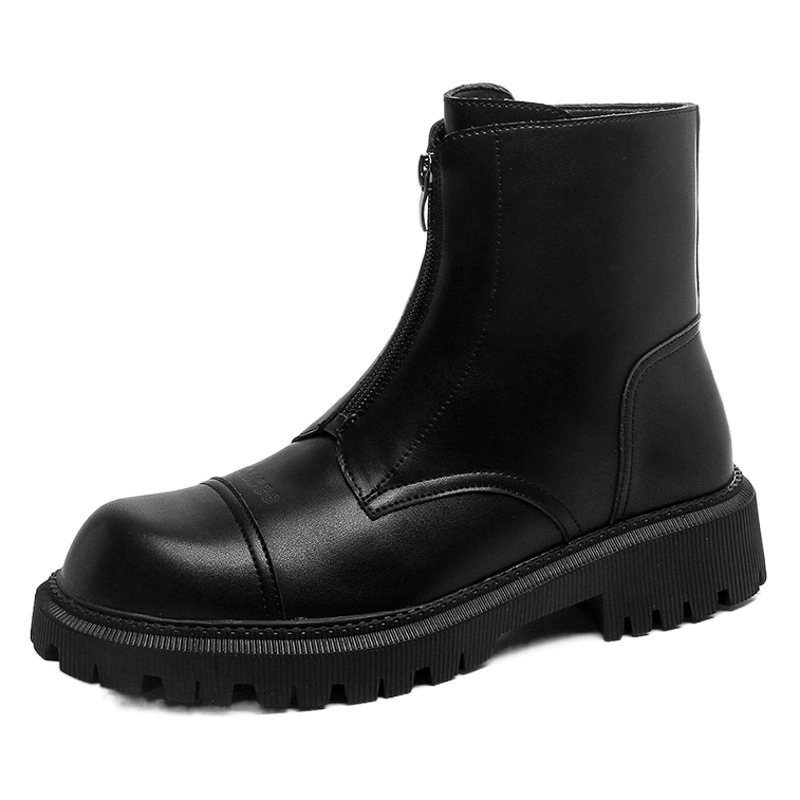 Европейские и американские модные мужские ботинки Martin с молнией спереди 2023 г., новые весенне-осенние Молодежные уличные ботильоны с толстой подошвой
