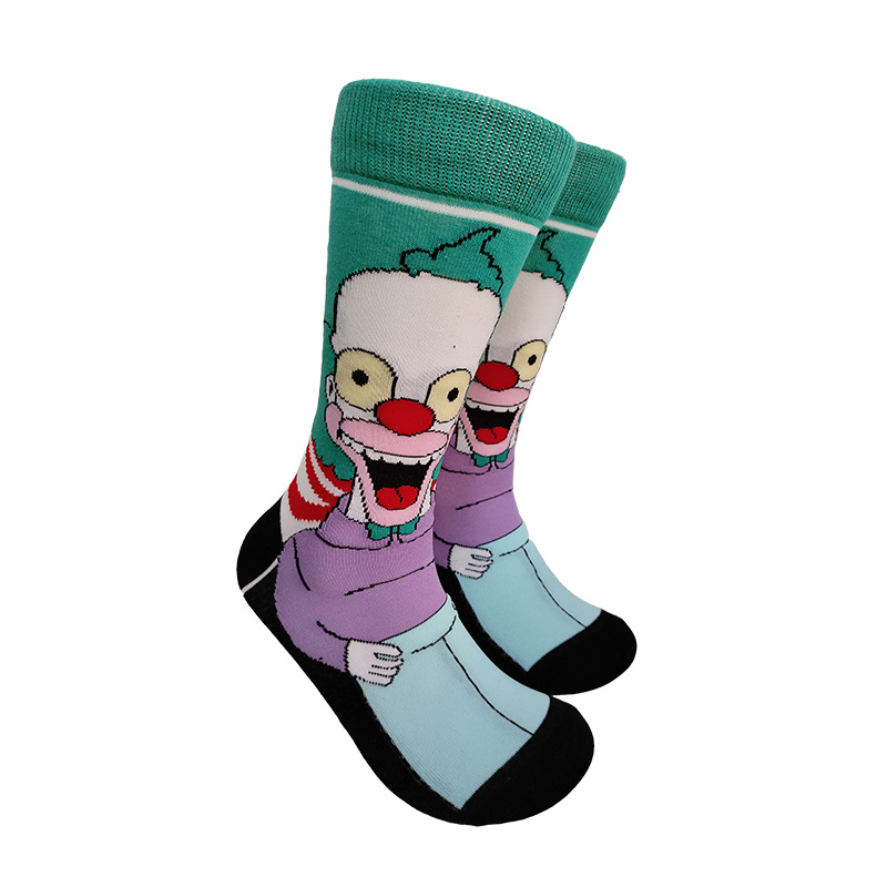 Calcetines de media pantorrilla a la moda con diseño de dibujos animados, creativos y personalizados, de algodón jacquard, de Suri Knitting, suministro transfronterizo.