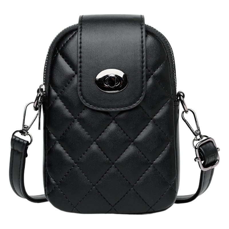 Bolsos de mujer 2025 moda primavera y verano acolchados con bordado, bolso pequeño de hombro tipo bandolera, doble capa, para teléfono y monedas, moderno.