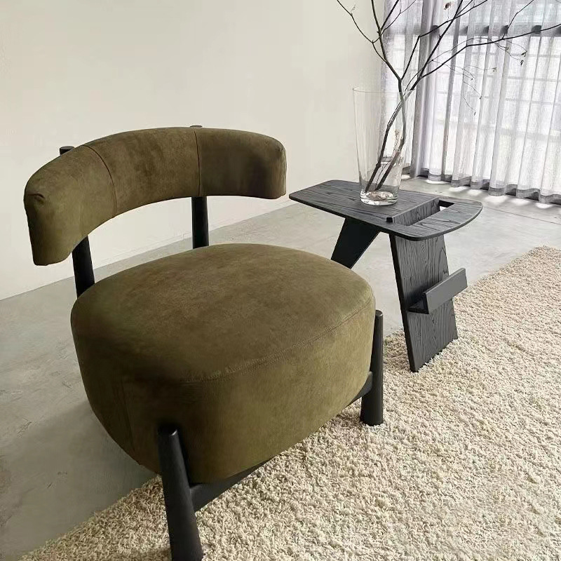 Wabi-Jifeng Modern Simple Home Homestay Hotel Sofá de ocio Silla Sala de estar de madera maciza minimalista Sofá de lujo ligero individual