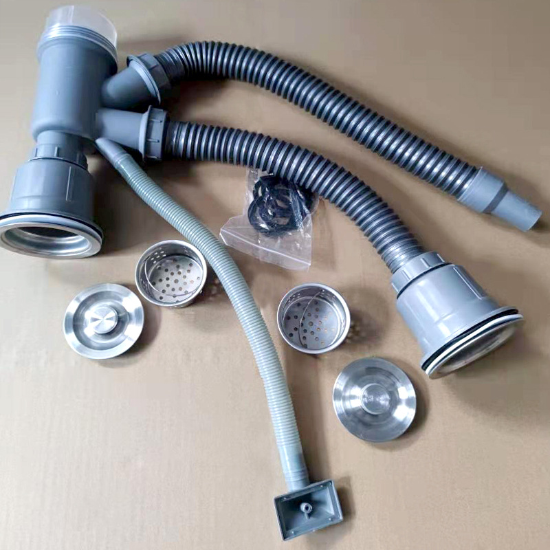 洗菜盆手工挡水盆 单 双盆下水管厨房配件洗菜池落水口防臭下水管