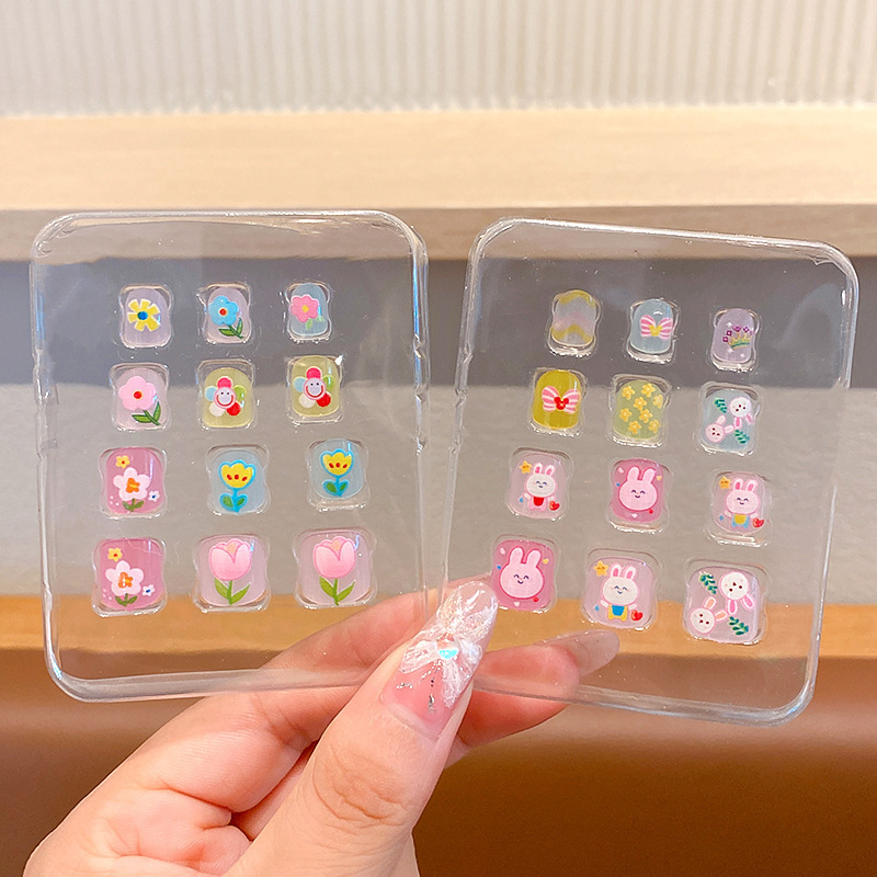 Nuevo autoadhesivo lindo princesa manicure pegatinas de luz nocturna pegatinas de uñas para niños niñas pequeñas parches DIY conjunto desmontable