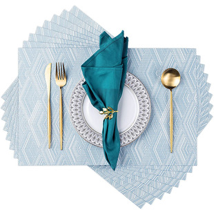 Wave Diamond Place Mat Table Mat Square PVC Woven Heat Insulation Mat Kitchen Table Heat Insulation Anti-fouling Decorative Mat