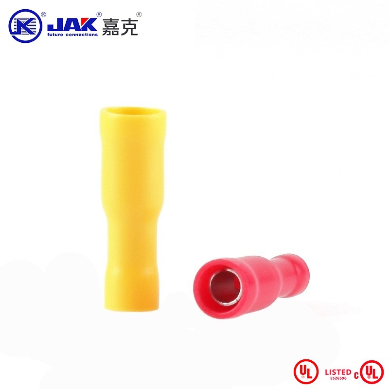 FRD2-156蓝色PVC子弹型预绝缘接线鼻子UL冷压公母对插端子嘉克JAK