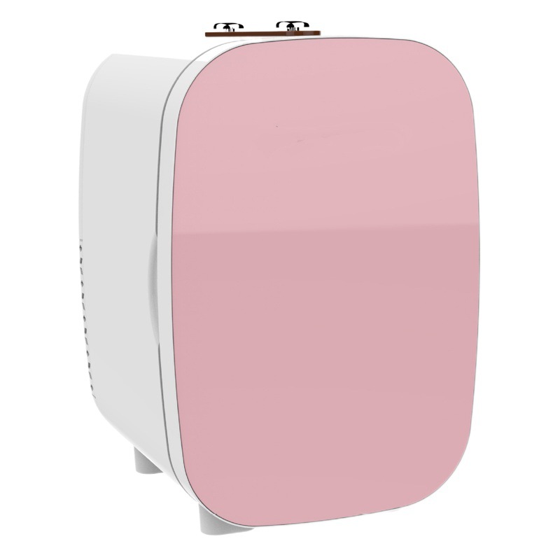 Nuevo 6L pequeño coche de doble uso portátil refrigerador del coche Mute panel de vidrio multi-color dormitorio mini refrigerador