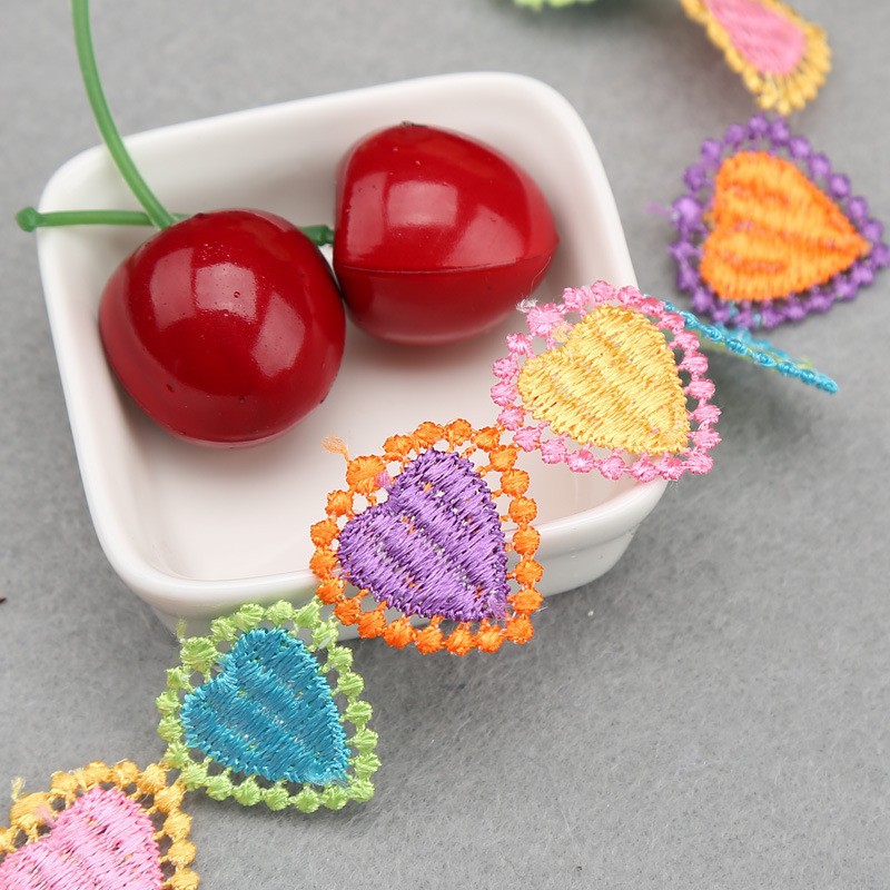 pétalos de color accesorios de encaje de encaje soluble en agua borde de encaje accesorios de decoración de sombreros decorativos hechos a mano flores multicolores