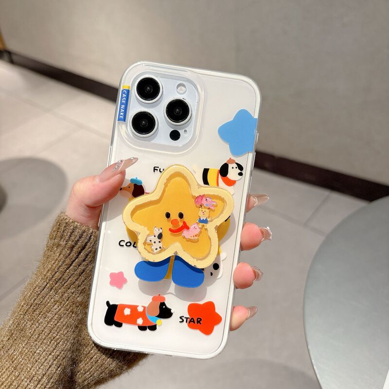 Cartoon Star Dachshund Dog Phone Case for Apple 16Promax 15/14 New Model 13 Niche 18Pro Stand Cartoon Star Dachshund Dog Phone Case for Apple 16Promax 15/14 New Model 13 Niche 18Pro Stand