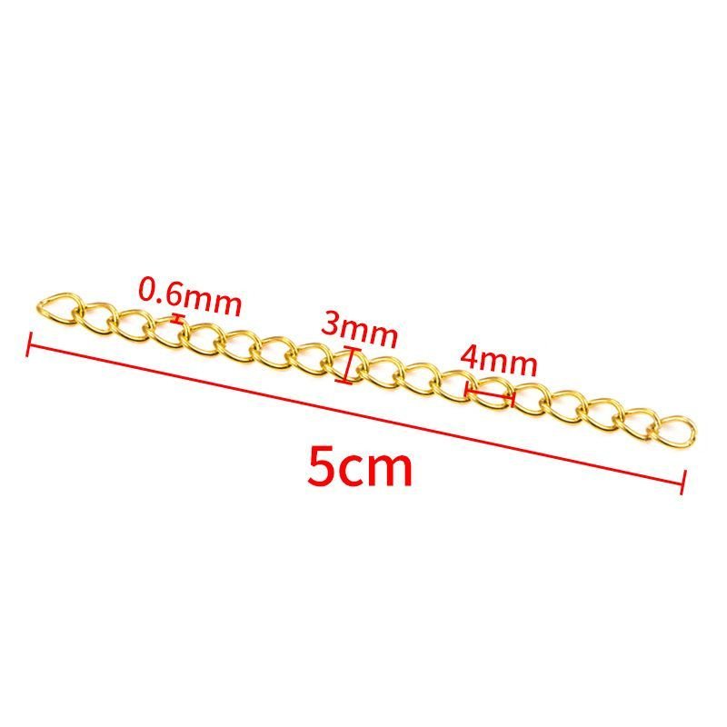 Enchapado al vacío 18K cadena de cola dorada 5cm