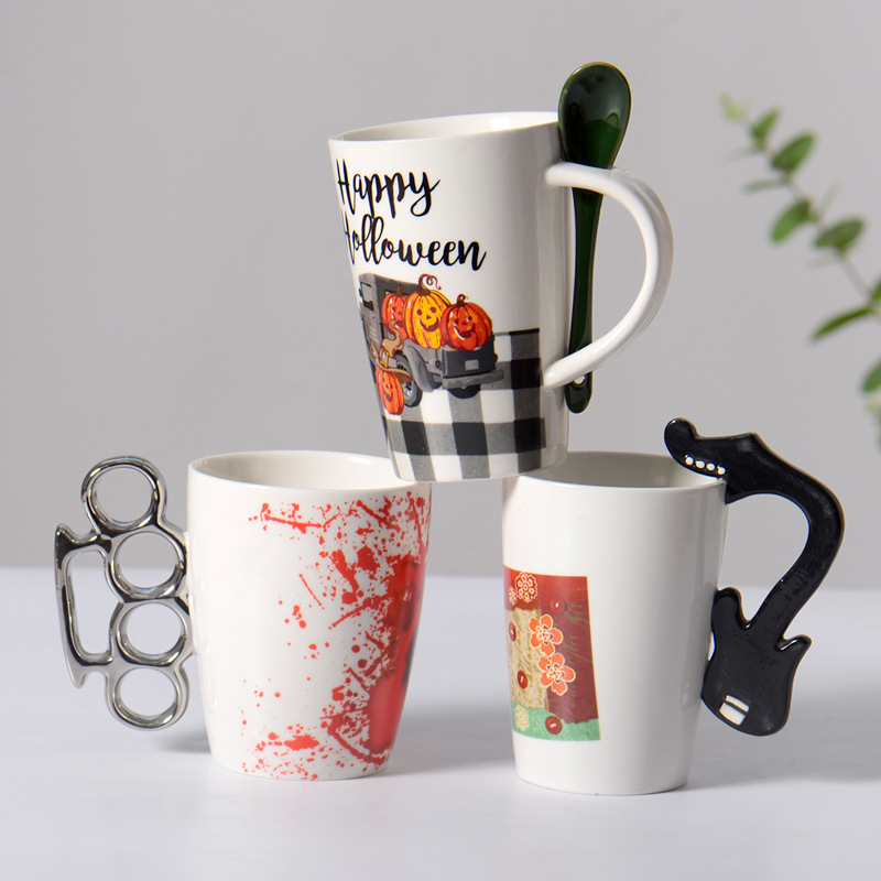 Taza de cerámica Taza de cerveza Taza de cerámica de gran capacidad Copa del mundo Taza de cerveza 0.5L Taza publicitaria alemana