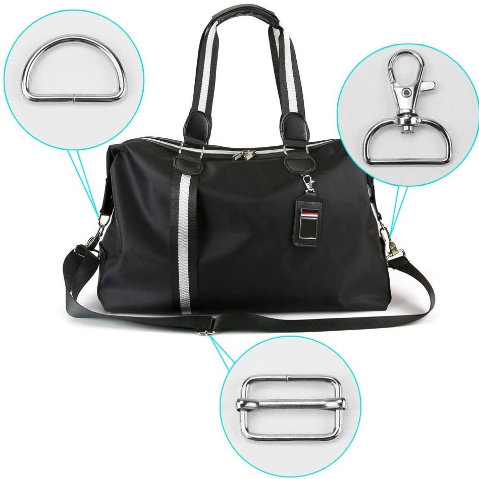 60 unids metal llavero D anillo japonés hebilla traje 32mm blanco elegante color equipaje correas ajuste hebilla para transfronteriza