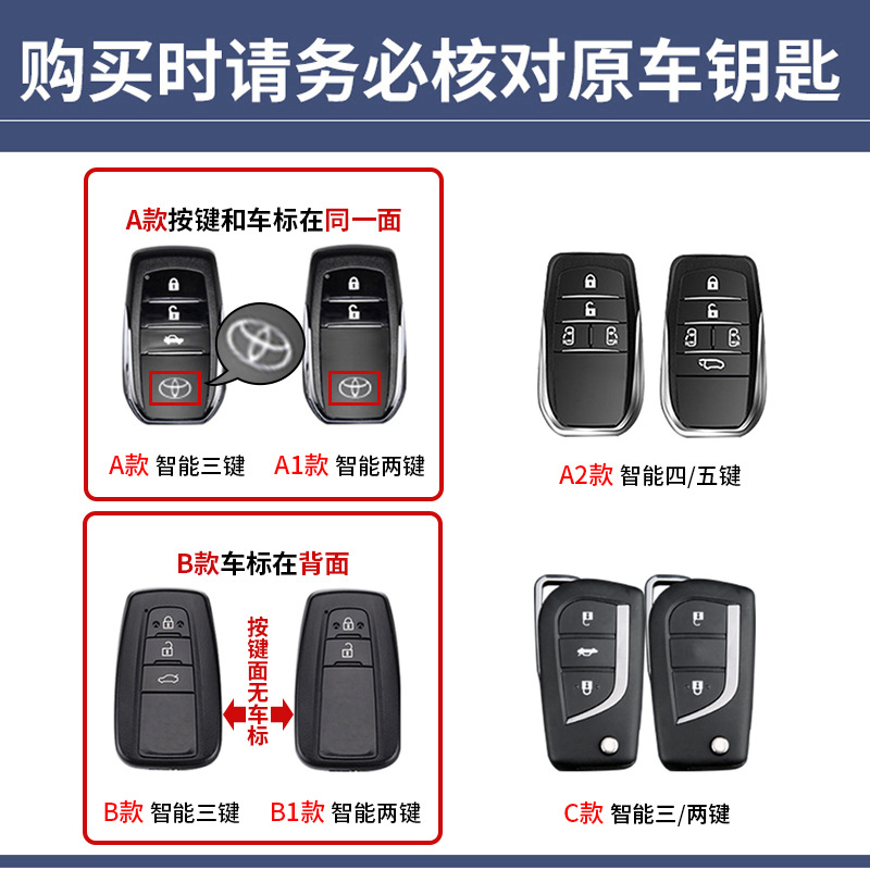 25 Models of Toyota Avalon Key Covers, Specifically for Camry, Vezel, Fortuner, Land Cruiser, Corolla, Levin, and Rav4