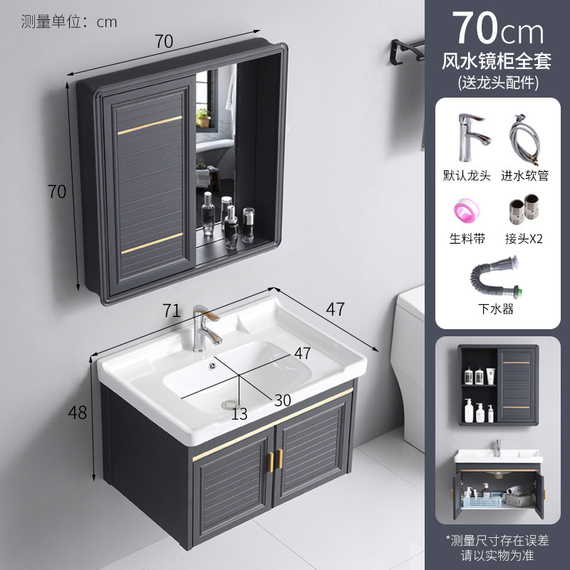 Espacio de baño de aluminio deslizante feng shui espejo gabinete baño montado en la pared inteligente espejo oculto lavabo simple lavabo