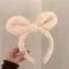 Off-white plush rabbit ears headband