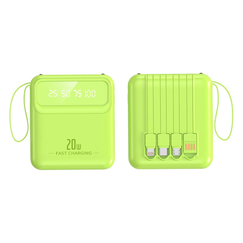 Banco de energía de regalo al por mayor Mini auto-cableado 20000 mA pantalla digital de gran capacidad energía móvil logotipo personalizado