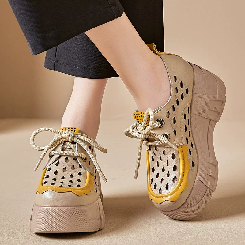 嫔妃丽人 Universal comfortable shoes platform for leisure, genuine leather
