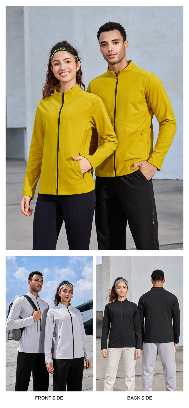 Unisex Zip-Up Training Jacket – Quick-Dry Breathable Workout Top For Outdoor Sports – Lightweight Fall/Winter Activewear In Trendy Colors_voghion.com