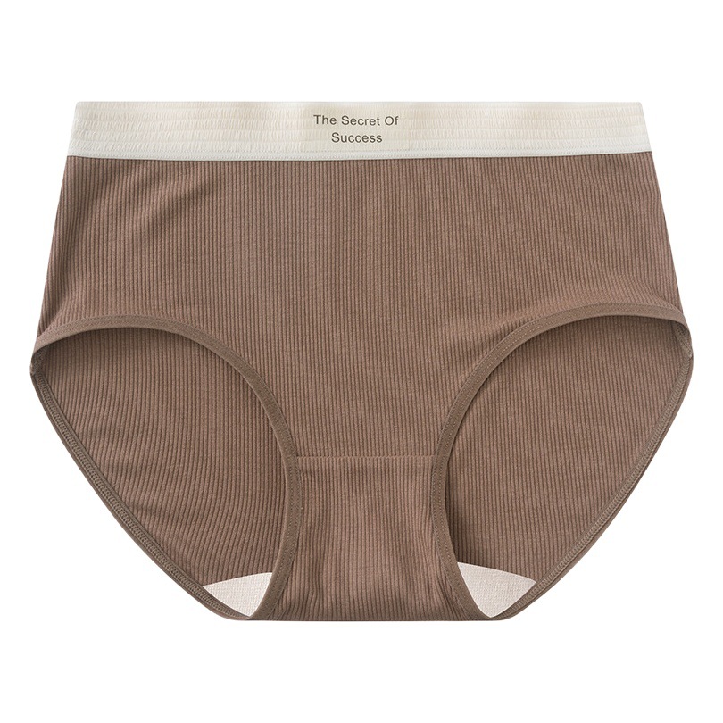 Estilo retro modal entrepierna antibacteriana 100% algodón entrepierna media cintura Maillard deportes sin costuras Otoño e Invierno ropa interior de mujer