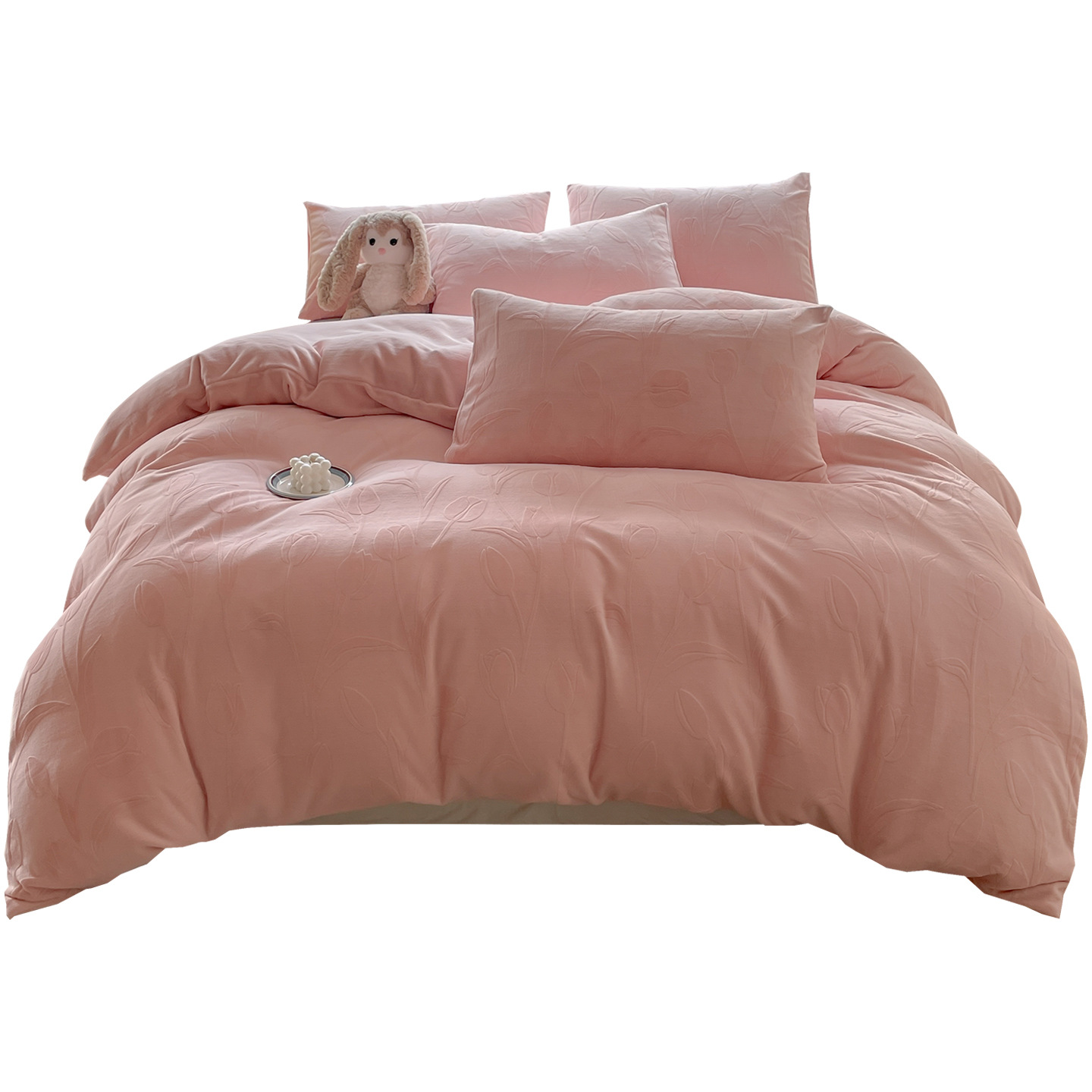 Grossed leche de lana tallado cuatro piezas de invierno doble edredón cubierta sábanas de lana de coral cama de cama de cama cálida