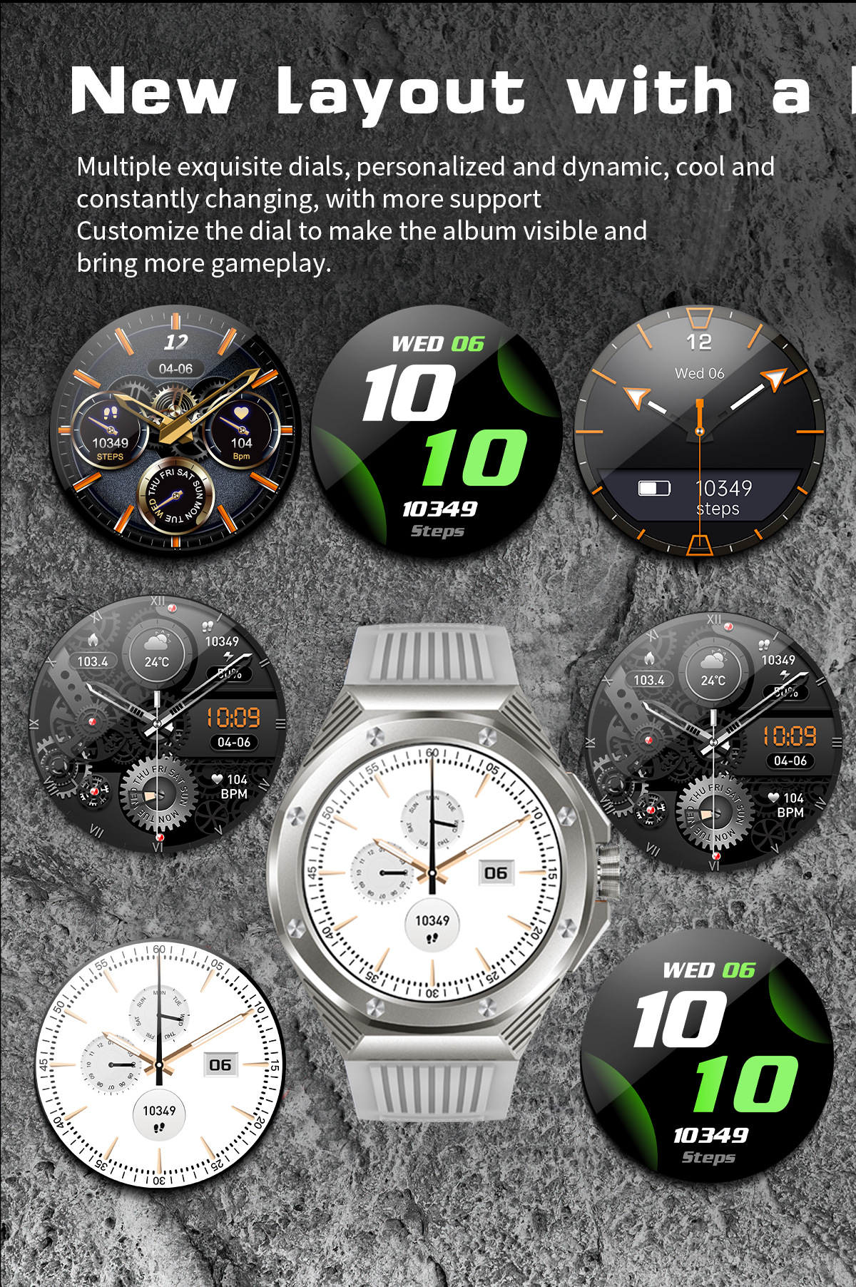 Reloj inteligente HT8 de 1,46 pulgadas con llamadas Bluetooth y codificador cardíaco_voghion.com