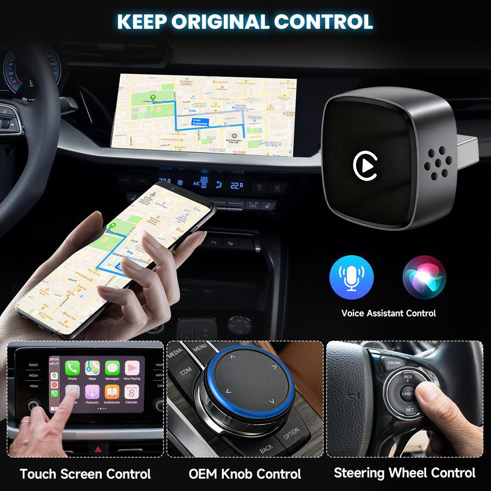 Carplay Box Wireless Connection Wired to Wireless Car Navigation Auto Two-In-One Portable Adapter