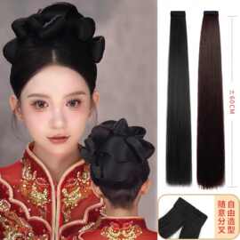 假发片化妆师专用古风一片式新娘秀禾发片盘发后脑勺古装发排批发