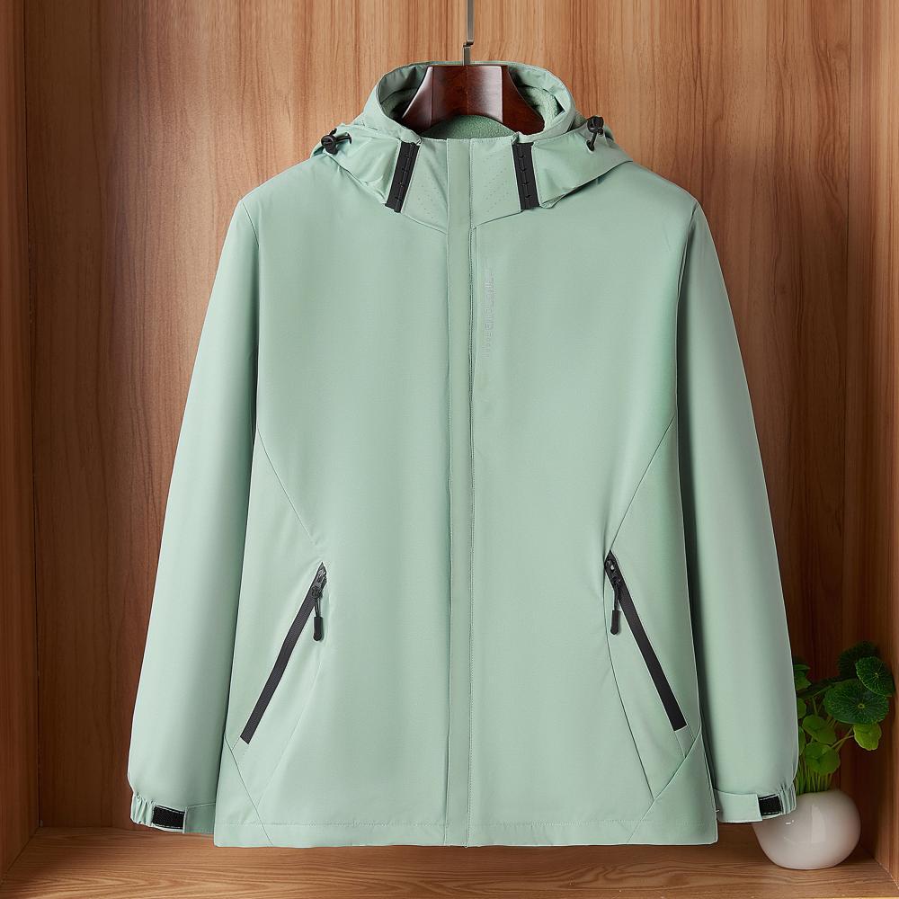 3 - en - 1 traje de asalto desmontable a prueba de viento dos piezas juego de ropa de trabajo de terciopelo casual capa de impresión LOGO para hombres