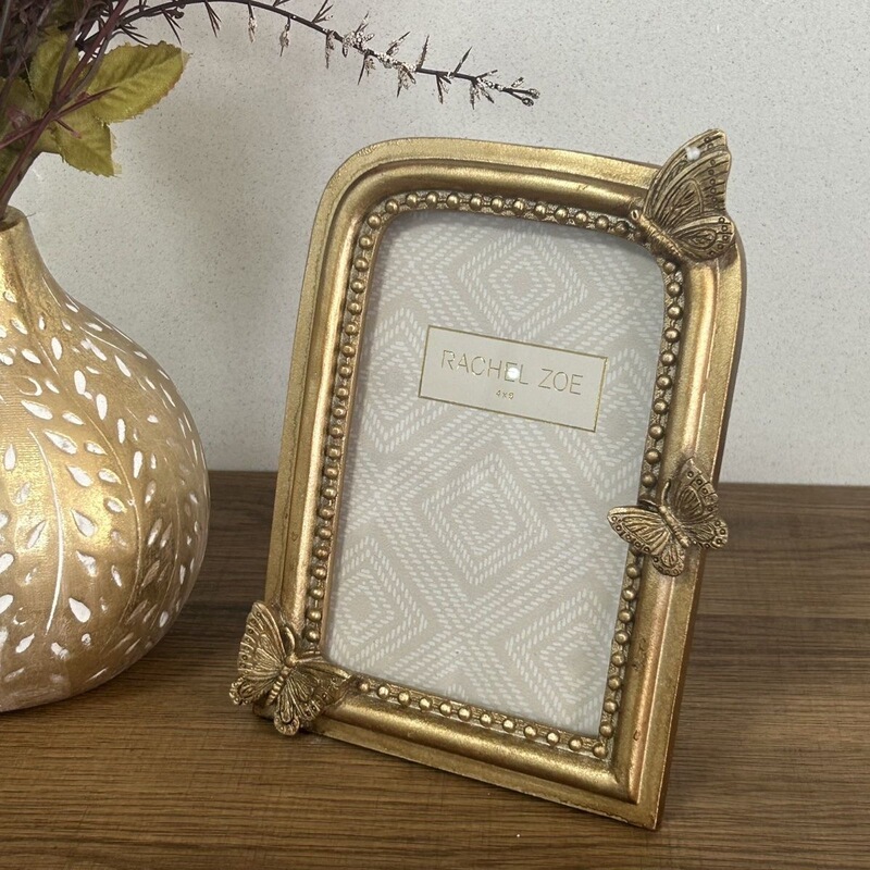 Foreign trade export European-style vintage golden butterfly photo frame, wall-mounted and tabletop dual-use home decoration item Foreign trade export European-style vintage golden butterfly photo frame, wall-mounted and tabletop dual-use home decoration item