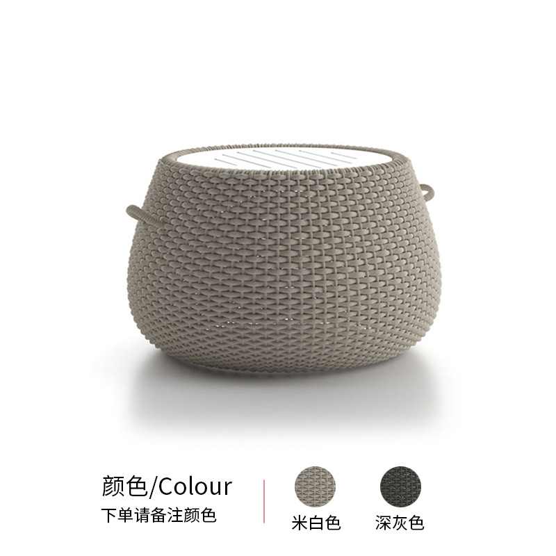 Sofá al aire libre simple nórdico patio jardín de caña trenzado ocio al aire libre mesa de té terraza combinación de muebles de comercio exterior