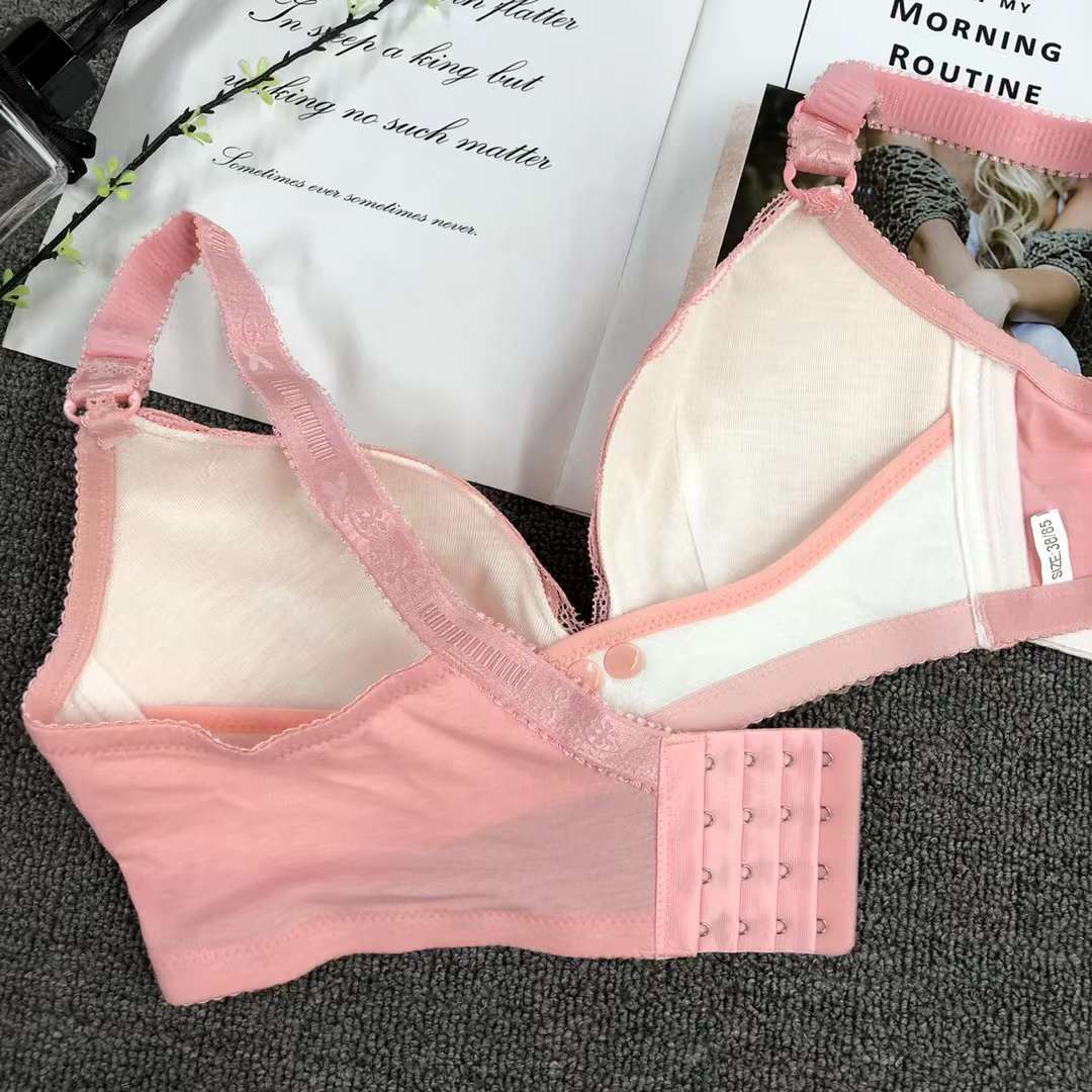 La hebilla delantera de las mujeres embarazadas sujetador de enfermería sin costuras de enfermería empuja hacia arriba anti-flacidez sujetador de taza grande ropa interior de enfermería taza delgada