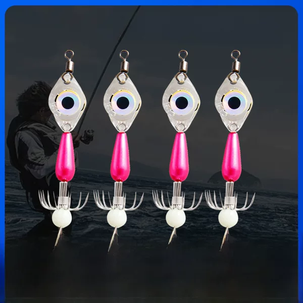 Sea Fishing Hook, Octopus Hook, Squid Hook, Barbless Octopus Hook, Stainless Steel Cuttlefish Soft Hook, Night Fishing Special, Night Fishing Light