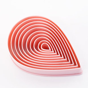 10-piece set of water drop sugar cutting mold stainless steel British Austin big rose petal cutting mold baking cake mold