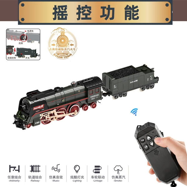 Remote control steamed car head + coal carriage [supplied lithium battery]