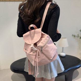 Live supply factory direct casual simple ladies travel nylon cloth solid color Internet red explosion backpack
