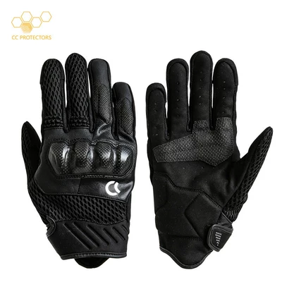 Cc Triceratops Carbon Fiber Motorcycle Riding Gloves Summer Mesh Breathable Touch Screen Anti-Fall Motorcycle Racing Gloves for Men and Women