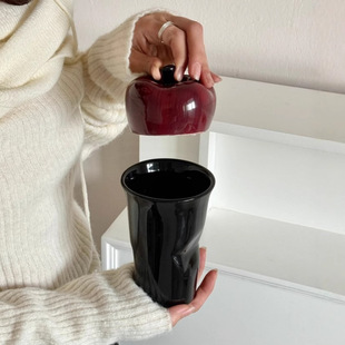 Underglaze color cup ceramic mug home office cup with lid new home housewarming hand-painted drinking cup