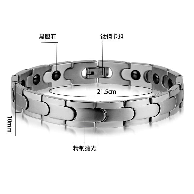 Pulsera japonesa y coreana al por mayor de titanio de acero bala ocre pulsera electroplated multi-color de los hombres pulsera magnética pulsera