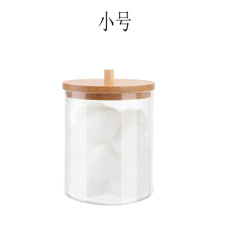 亚马逊热卖桌面棉签球收纳盒PS透明家用收纳罐亚克力圆方形储物盒|undefined