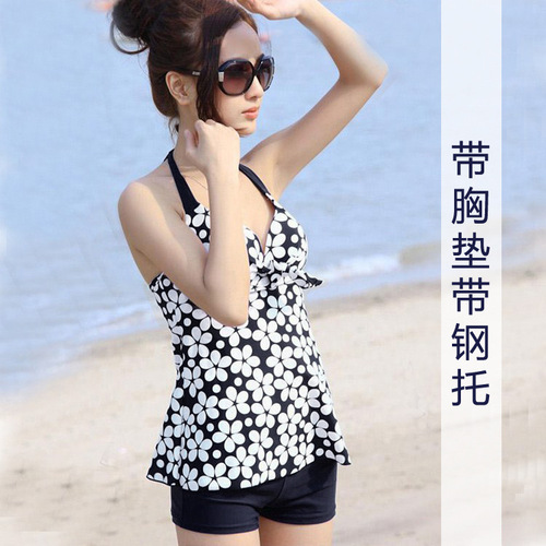 Specialized Split Angle Conservative Sexy Steel Strap One-piece Bathing Suit for Slimming Hot Spring Swimsuit Plus Size