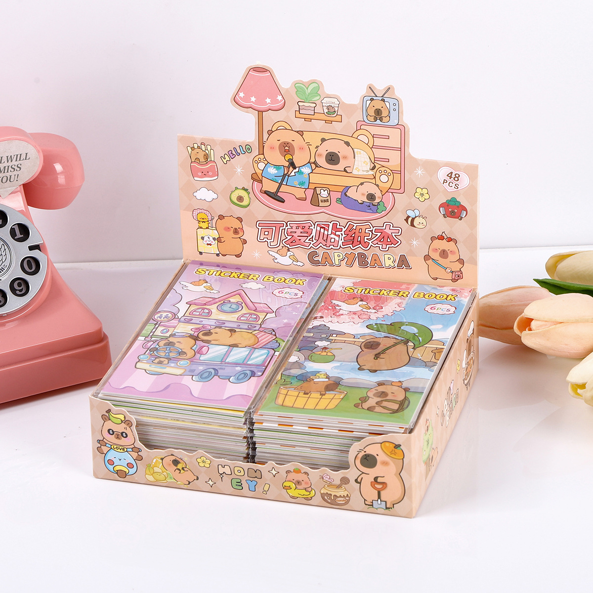 Pegatinas de Kapibala Regalos para niños Recompensas Pequeños regalos Material de la cuenta de la mano Dibujos animados Película de corte cultural y creativo Libro de pegatinas creativas