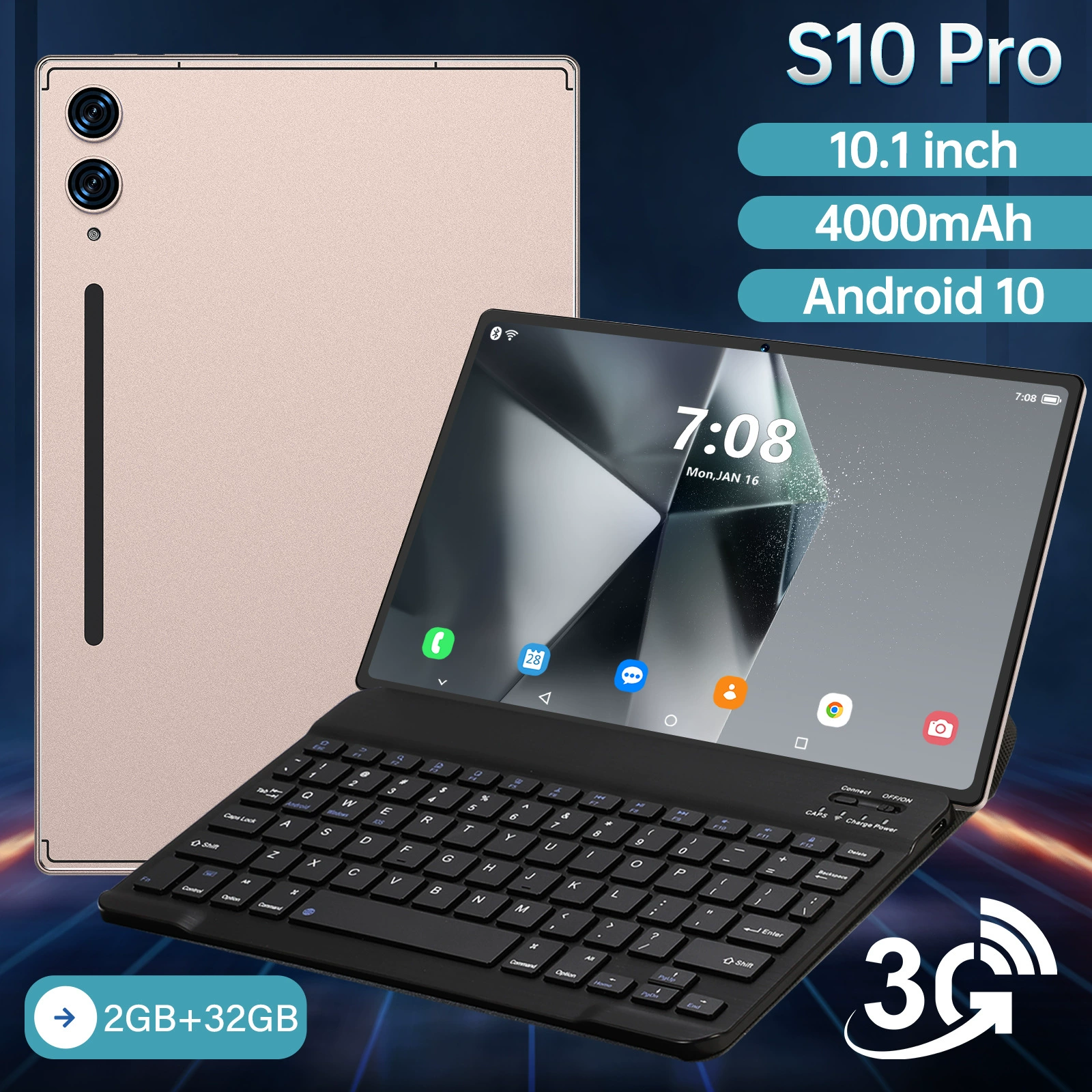 Планшет-ноутбук Pro S10, 32 ГБ, 3G, Android