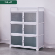 餐边柜厨房碗柜家用收纳置物储物柜简易茶水柜阳台客厅铝合金柜子